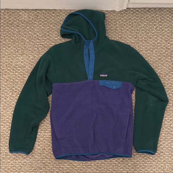 Patagonia Synchilla Snap-T Hoody Men's Small Green Purple
